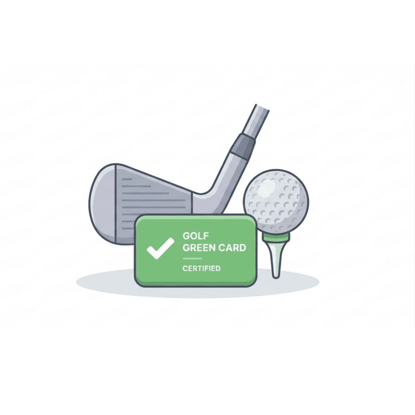Golf green card certificate