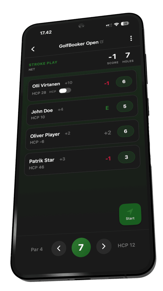 GolfBooker scorecard